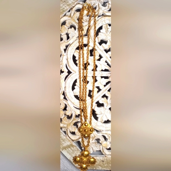 Chanel Gold Plated Double Pendant Chain Necklace Circa 1984 - 100% Authentic - Picture 3 of 8